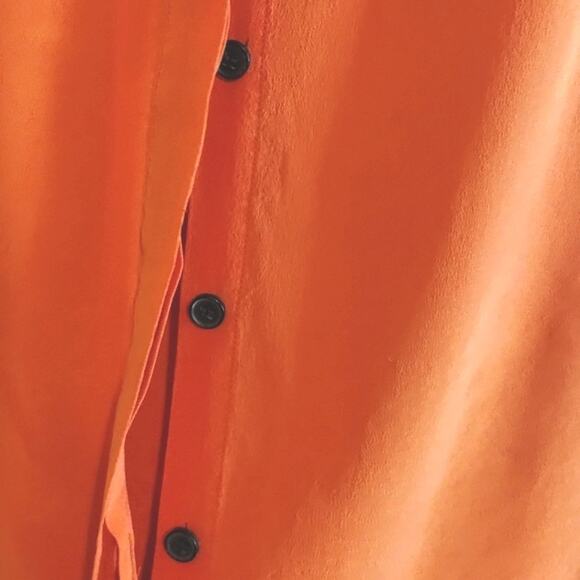 All Saints Luna Silk Crepe de Chine Midi Sleeveless Dress Red/Burnt Orange 6 - Picture 8 of 9